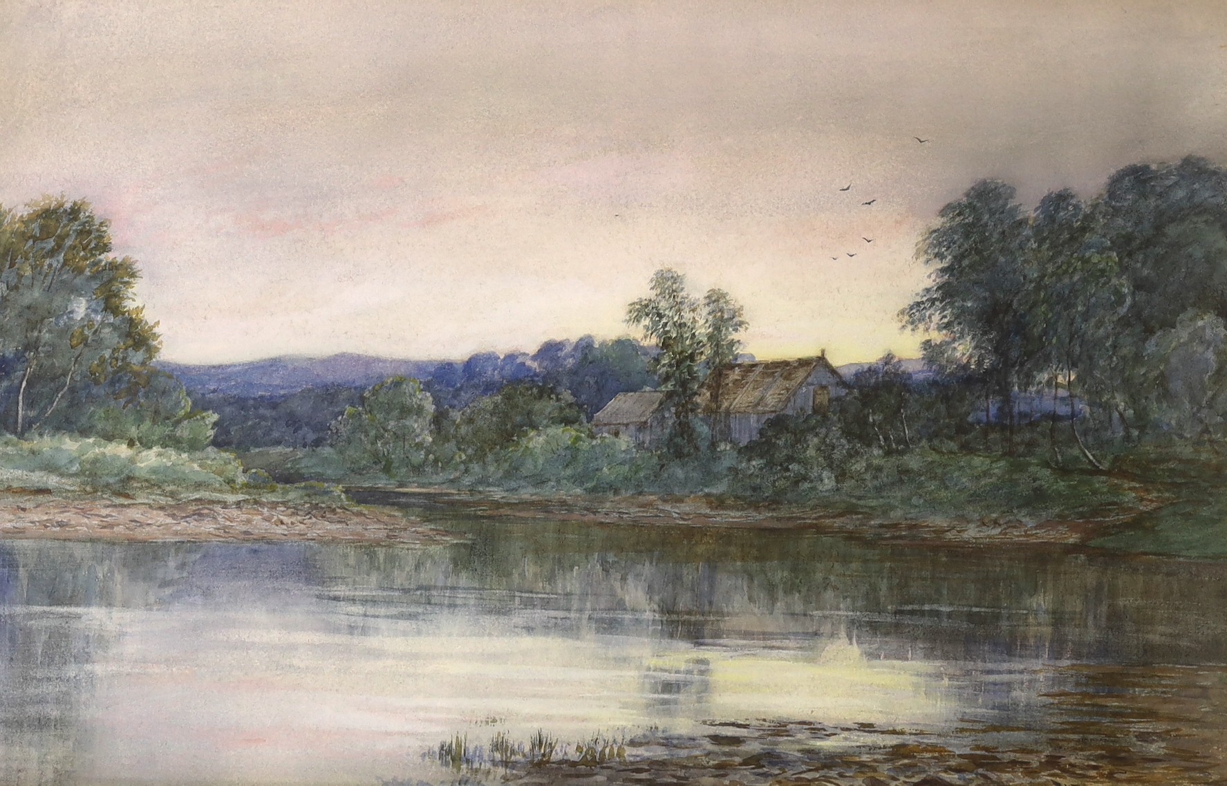 William Beattie Brown (1831-1909), watercolour, 'An old bobbin mill on the Spey', signed and dated 1883, 32 x 49cm